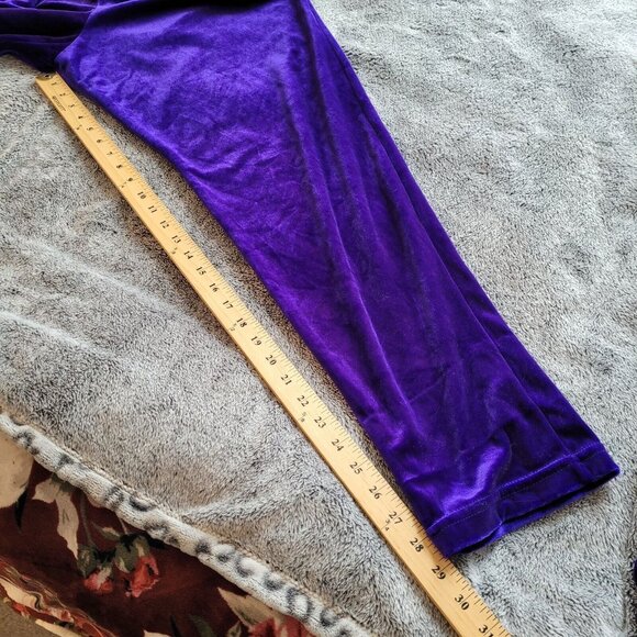 DIane Von Furstenberg Women Top Pants Medium Purple Velvet Paisley Comfort 17340 - Picture 13 of 15